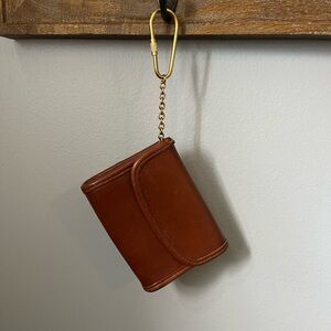 Vintage Coach Key Wallet British Tan – Restored Chain – Rare 90s Leather 7219